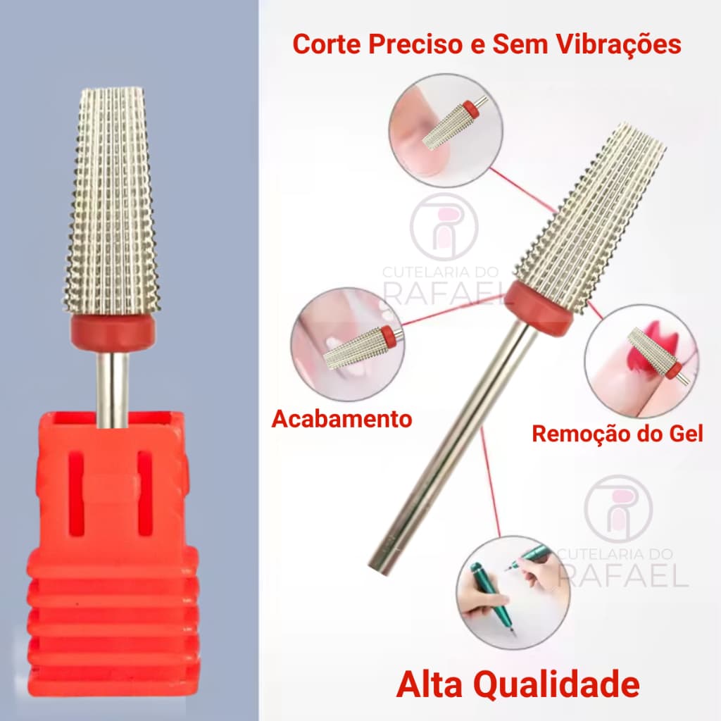 Broca de tungstenio Conica Topo Reto Profissional Acabamento Remoção Nivelamento unha de gel Broca Para Lixadeira Nail