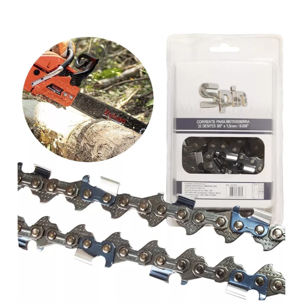 Corrente 32 Dentes 3/8 X 1,5mm Para Stihl, Husqvarna, Vulcan -  Spin
