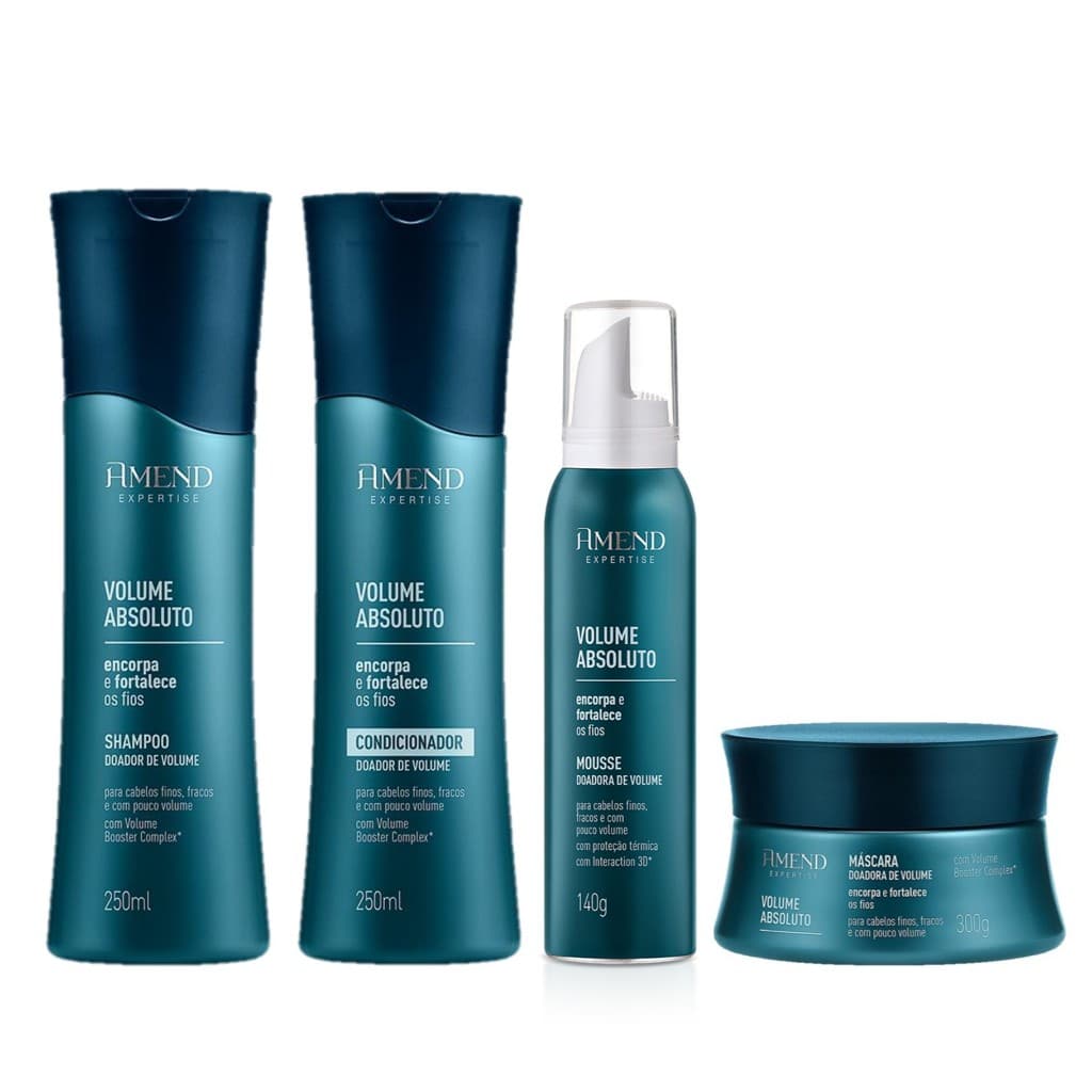 Amend KIT Volume Absoluto Shampoo e Condicionador 250ml + Máscara 300g + Mousse 151ml