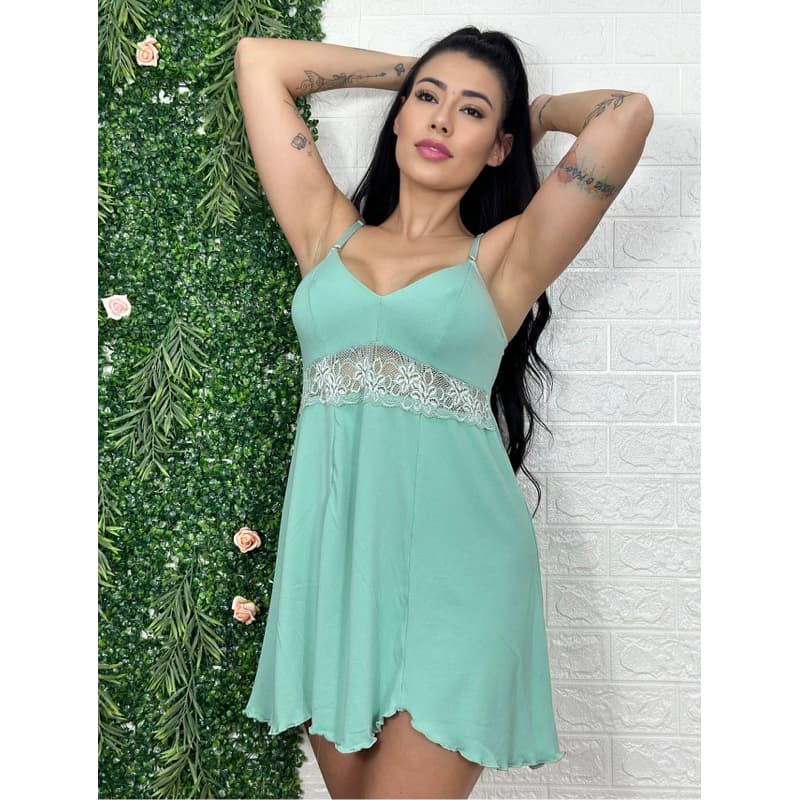 Camisola Feminina Barato Comfy Com Detalhe Em Renda Bella Pijama Para Dormir Linha Noite