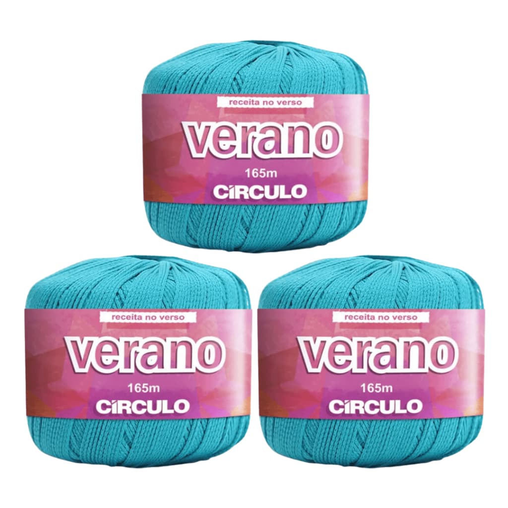 Kit 3un Fio Verano Círculo 165m 50g Moda Praia 100% poliamida