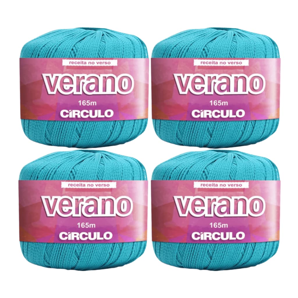 Kit 4un Fio Verano Círculo 165m 50g Moda Praia 100% poliamida