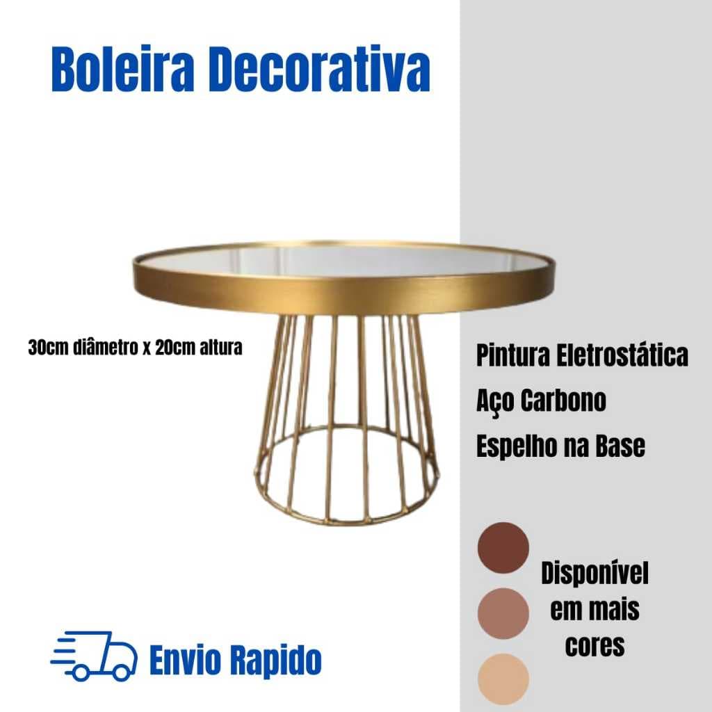 Boleira Suporte para Bolo Bandeja Decorativa Espelhada