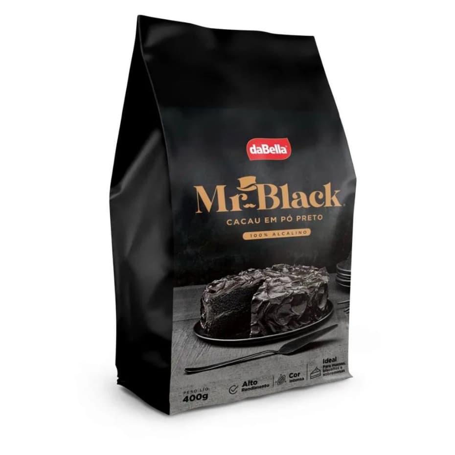 Cacau em Pó Preto / Black Dabella (100% Cacau Alcalino) 400g