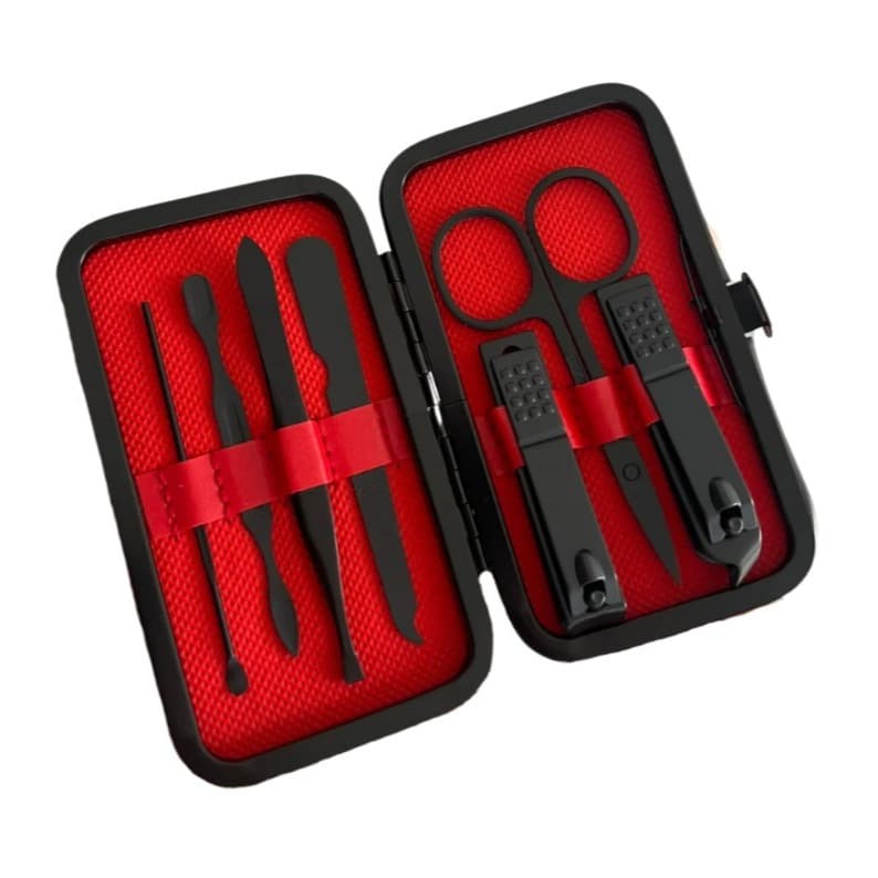 kit 4 Estojo Cortador de Unha Portátil  Kit Manicure com 7 Peças