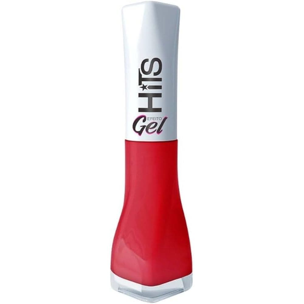 Esmalte vermelho efeito gel hits beijo que cola