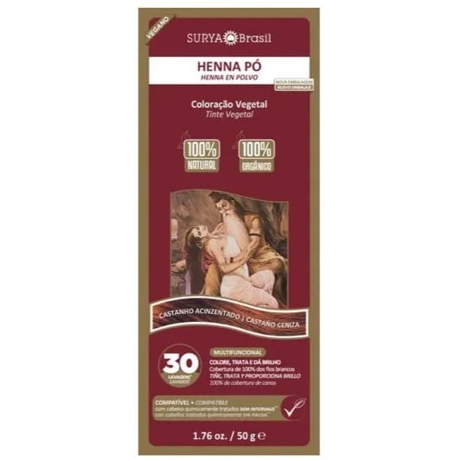 HENNA pó CASTANHO acinzentado Surya Brasil 50g