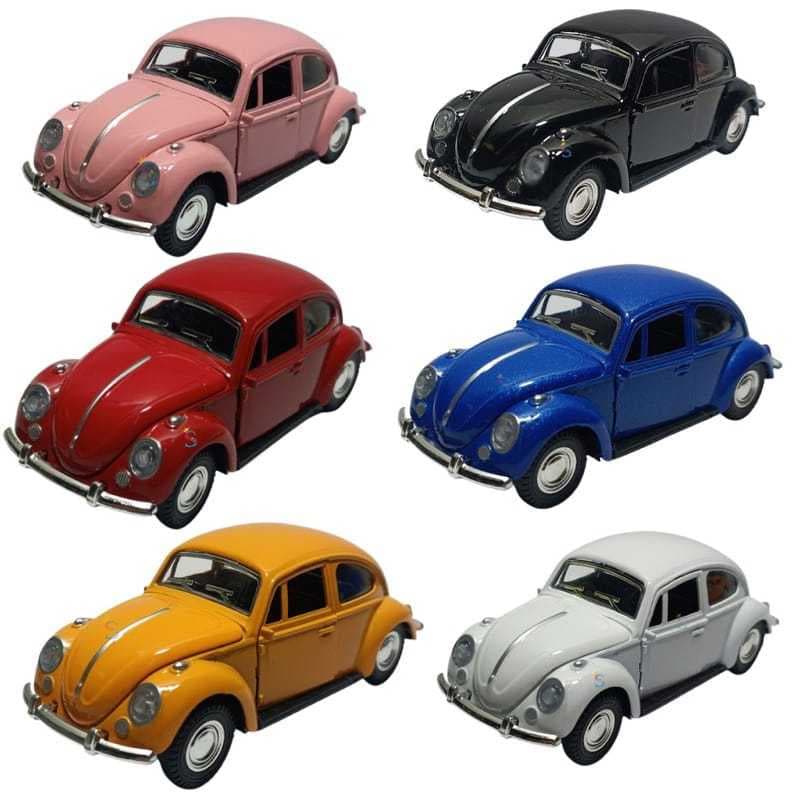 Carrinho De Ferro Fusca Fusquinha Abre Porta Capô Fricção Miniatura