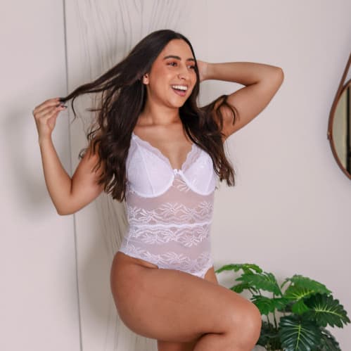 Body Com Aro Alça Renda Sem Bojo