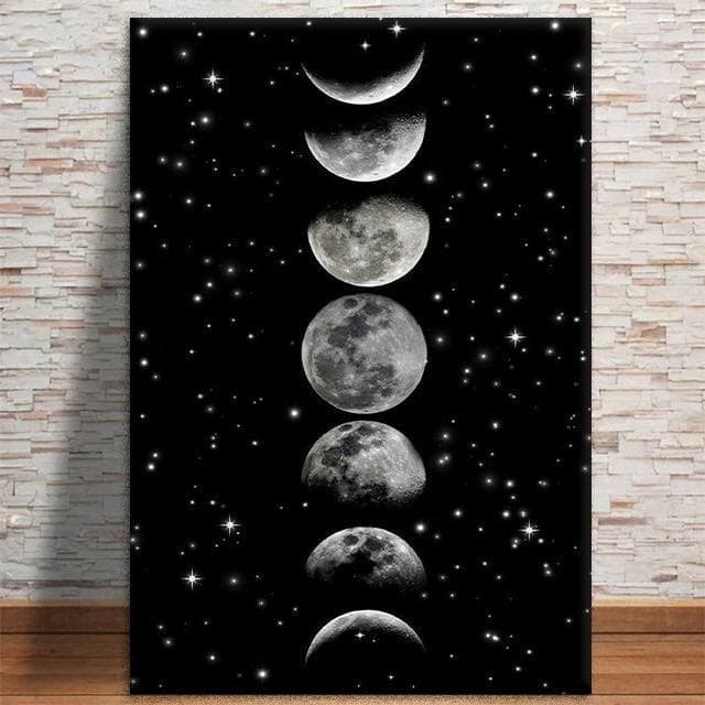 Quadro Decorativo lua luar noite decoração para quarto sala