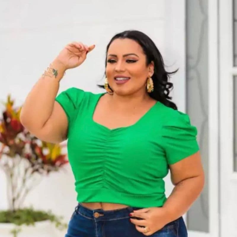 Cropped Feminino Plus Size Manga Princesa Suplex Canelado – Confortável, Estiloso