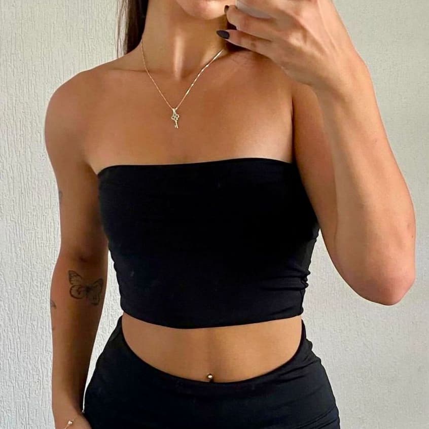 Cropped tube top Tomara Que Caia Tubinho Suplex com Forro duplo P, M e G