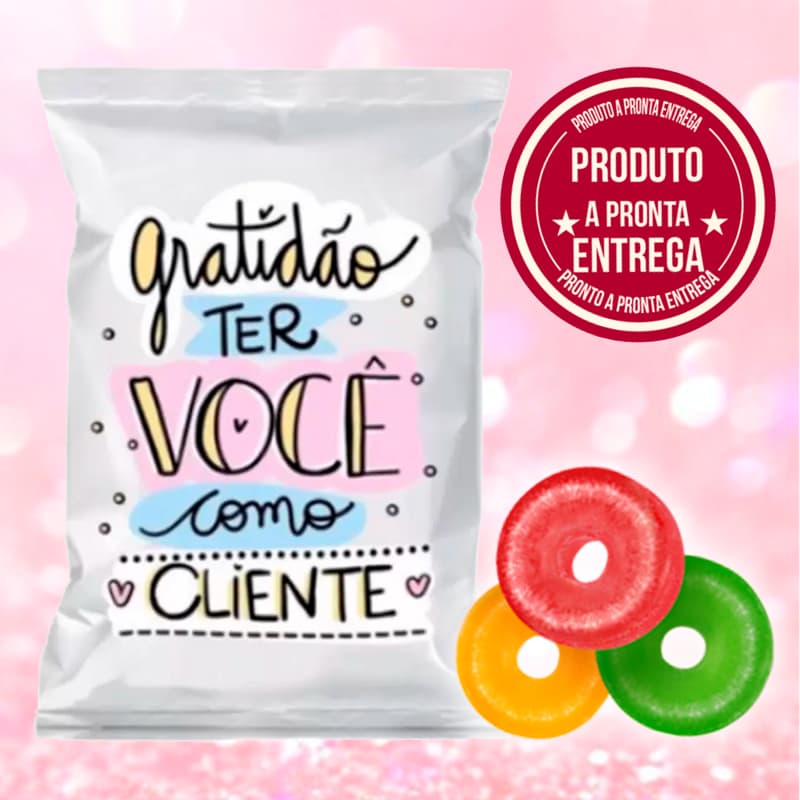 Pacote Balas Gratidão Ter Você Como Cliente - Envio Imediato