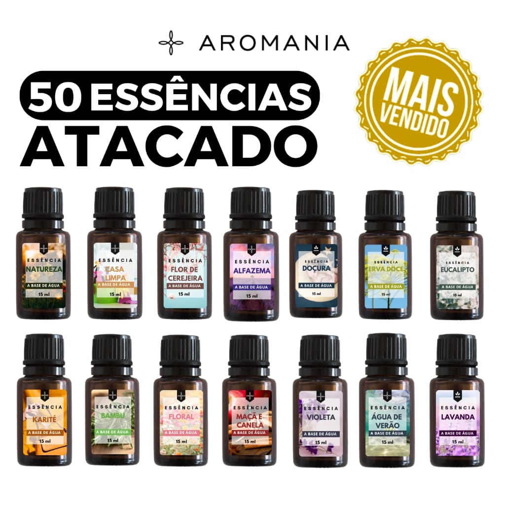 Super Kit 50 Essências Atacado Para Umidificador e Difusor de Ambiente 15ml - Escolha o seu Kit