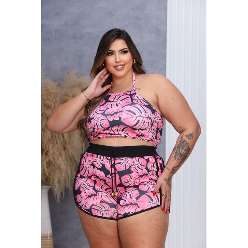CONJUNTO 3 PEÇAS (BIQUINI COM BOJO E COM FORRO + SHORTS)