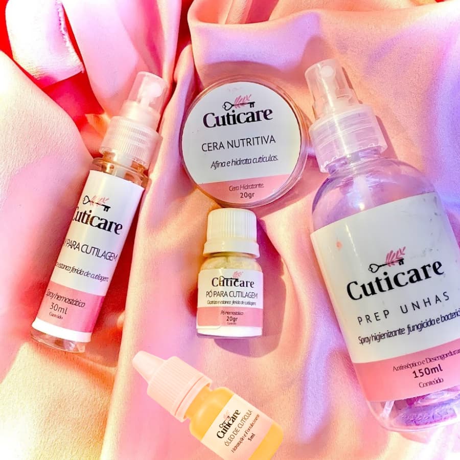 Kit manicure Cuticare (Spray hemostático + Cera de Cutícula + Prep para unhas + Óleo cutícula)