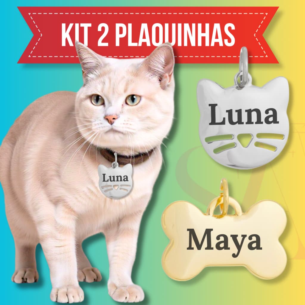 2 Placas tags de identificação com Personalização a Laser