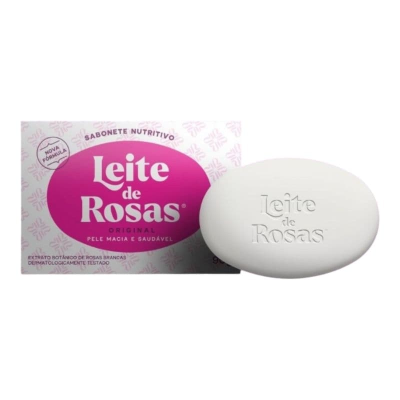 Kit Sabonetes Leite de Rosas Nutrição Limpeza Sabonete Facial Maquiagem Make up Hidrata pele banho