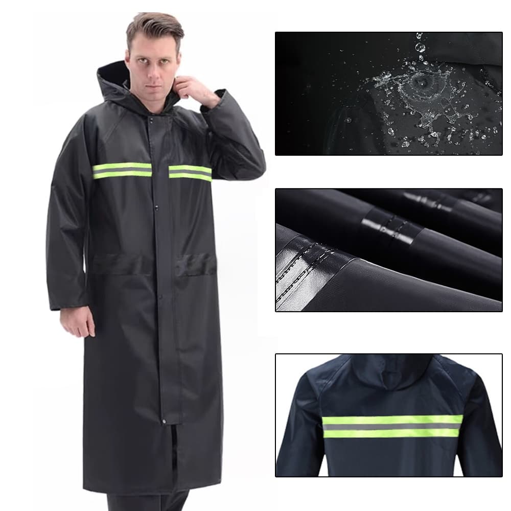 Capa de chuva longa de corpo inteiro poncho para motocicleta veículo elétrico peça única masculino