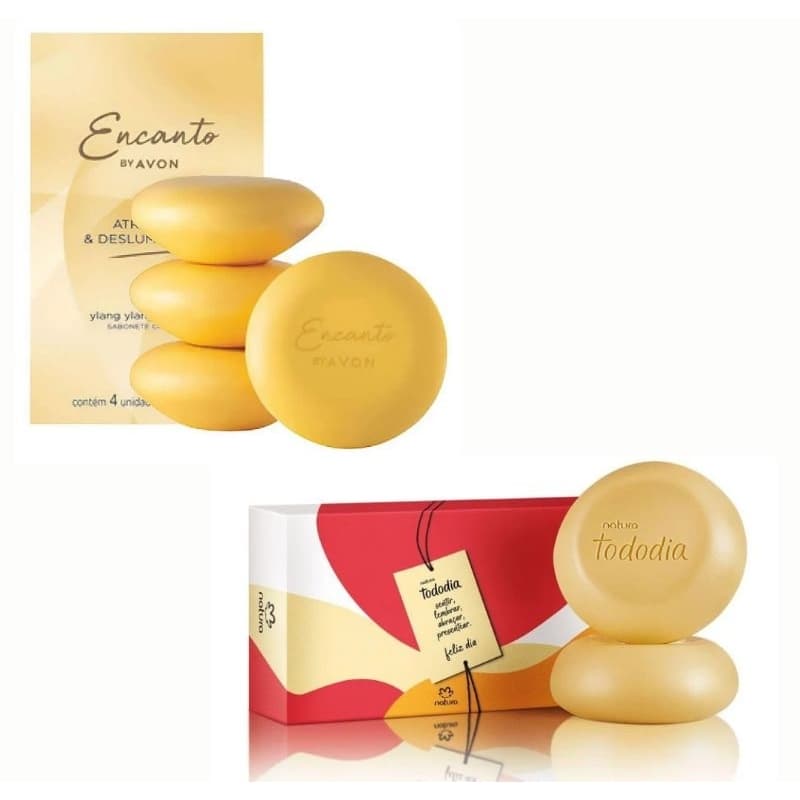 Caixa de sabonetes Eudora Instance Maracujá 4x80g e caixa natura flor de pêssego e cravo 2x90g