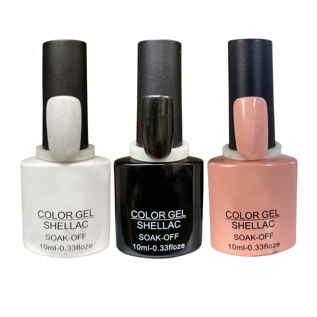 Kit 3 Esmaltes em Gel Unhas Esmalte Nail Art Alongamento D&Z Zem Bella Rosa KS Lirio