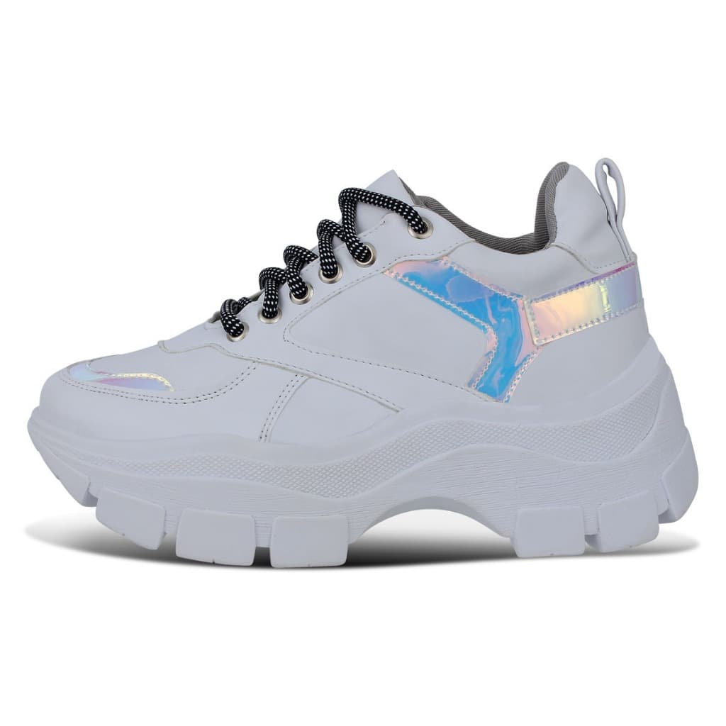 Tenis Oversized Branco Ugly Dad Tratorado Tenis Sneaker Plataforma