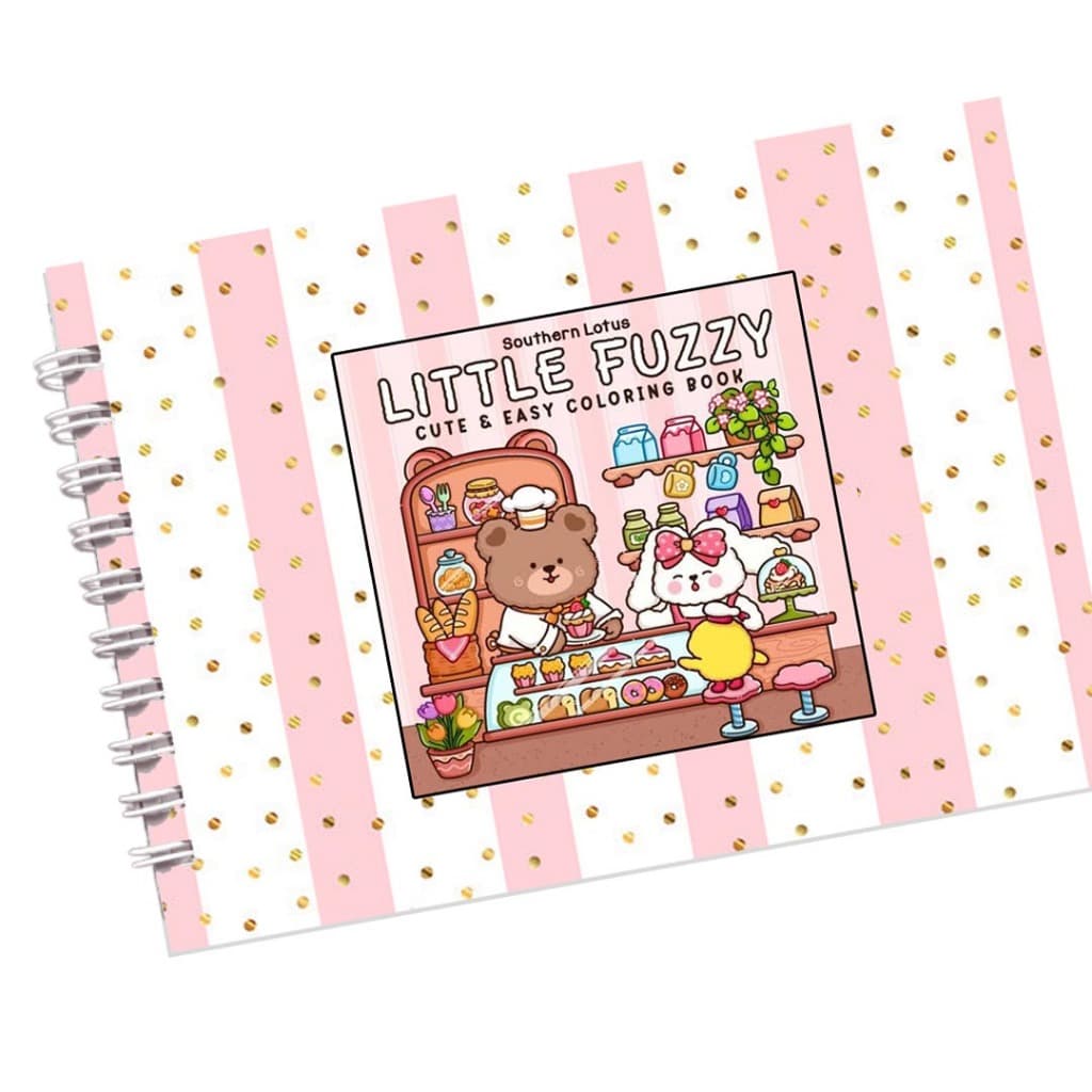 Livro de Colorir Little Fuzzy A5 Capa Dura 50 Folhas Grossas com Acetato com ou sem Nome