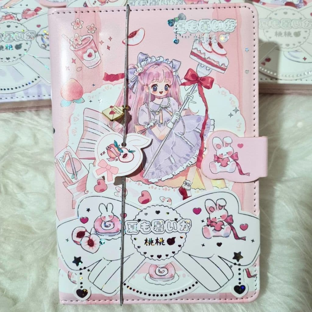 Caderno Diário Luxo Anime A5 Fecho Magnético - Papelaria Fofa - Papelaria Kawaii
