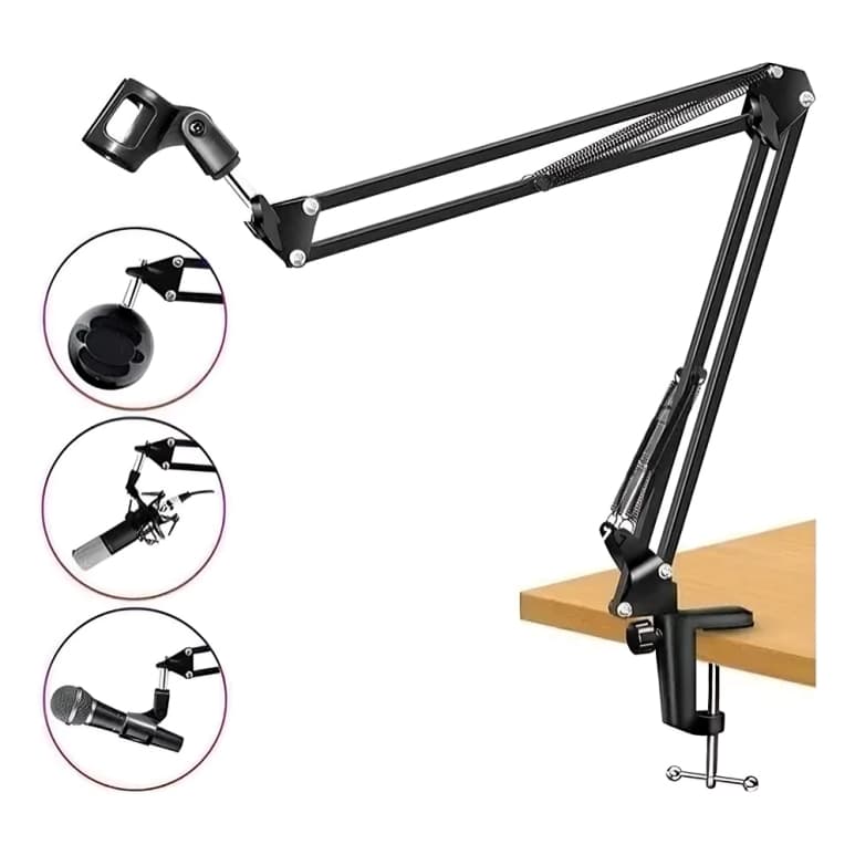 Braço Suporte De Microfone Articulado De Mesa Pedestal De Mesa Articulado Para Microfones Com Grampo De Mesa