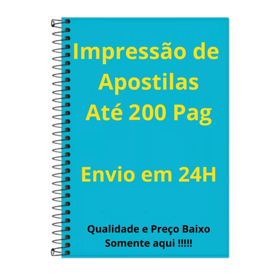 Impressão De Apostila Em Preto E Branco Ou Colorido / Até 100 Folhas - 200 Páginas