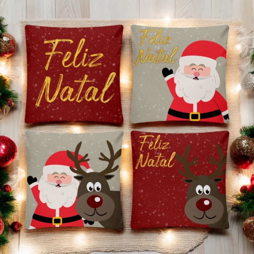 Capa de Almofada Decorativa para Casa 4 peças