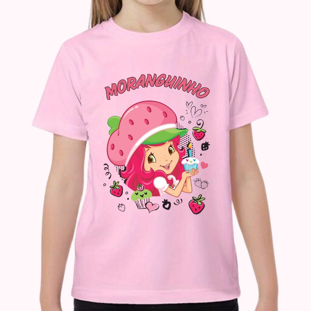 CAMISETA CAMISA BLUSA TSHIRT INFANTIL JUVENIL MORANGUINHO DESENHO ANIMADO ANTIGO TENDENCI NOSTALGIA