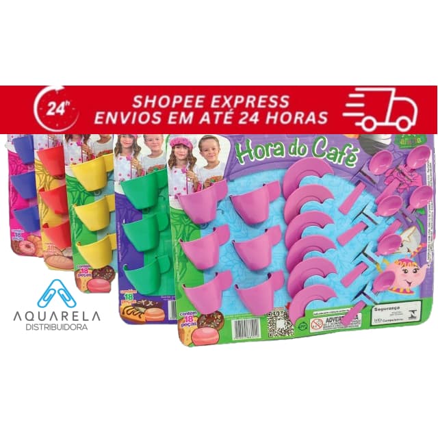 Kit Hora do Café com 18 Peças – Xícaras de Brinquedo para Crianças – Brincadeira de Casinha