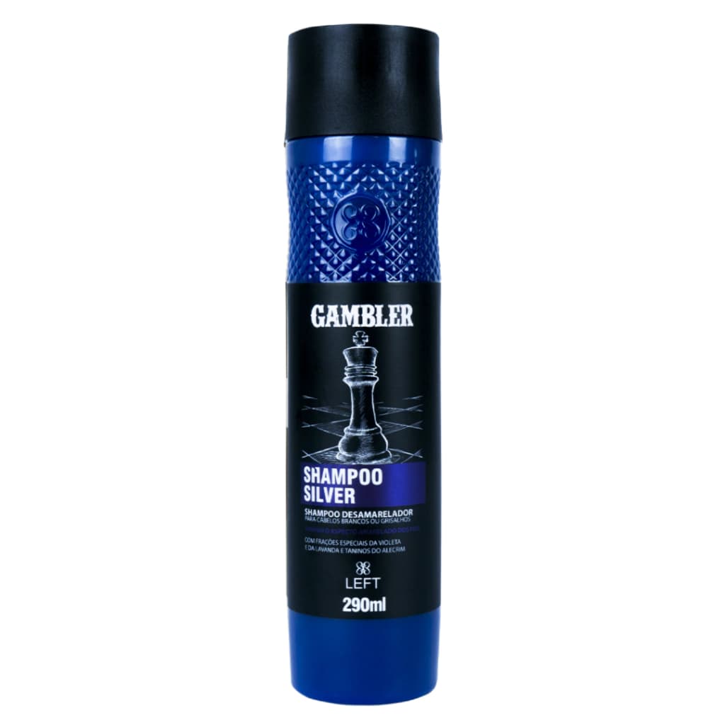 Shampoo Silver Desamarelador Grisalho Branco 290ml Gambler Left