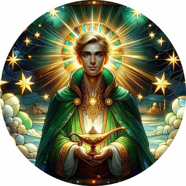 Mestre Ascensionado Hilarion - Mini Mandala MDF - Arte Estilo Vitral