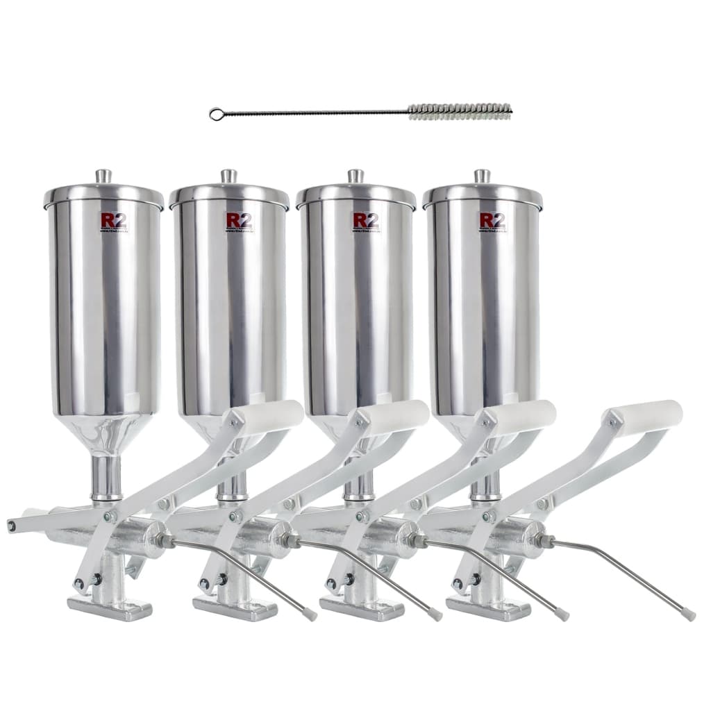 Kit com 4 Doceiras Recheadeira Recheador Injetor Churreira Bomba Máquina Enchedor de Churros Alumínio 2 Litros R2
