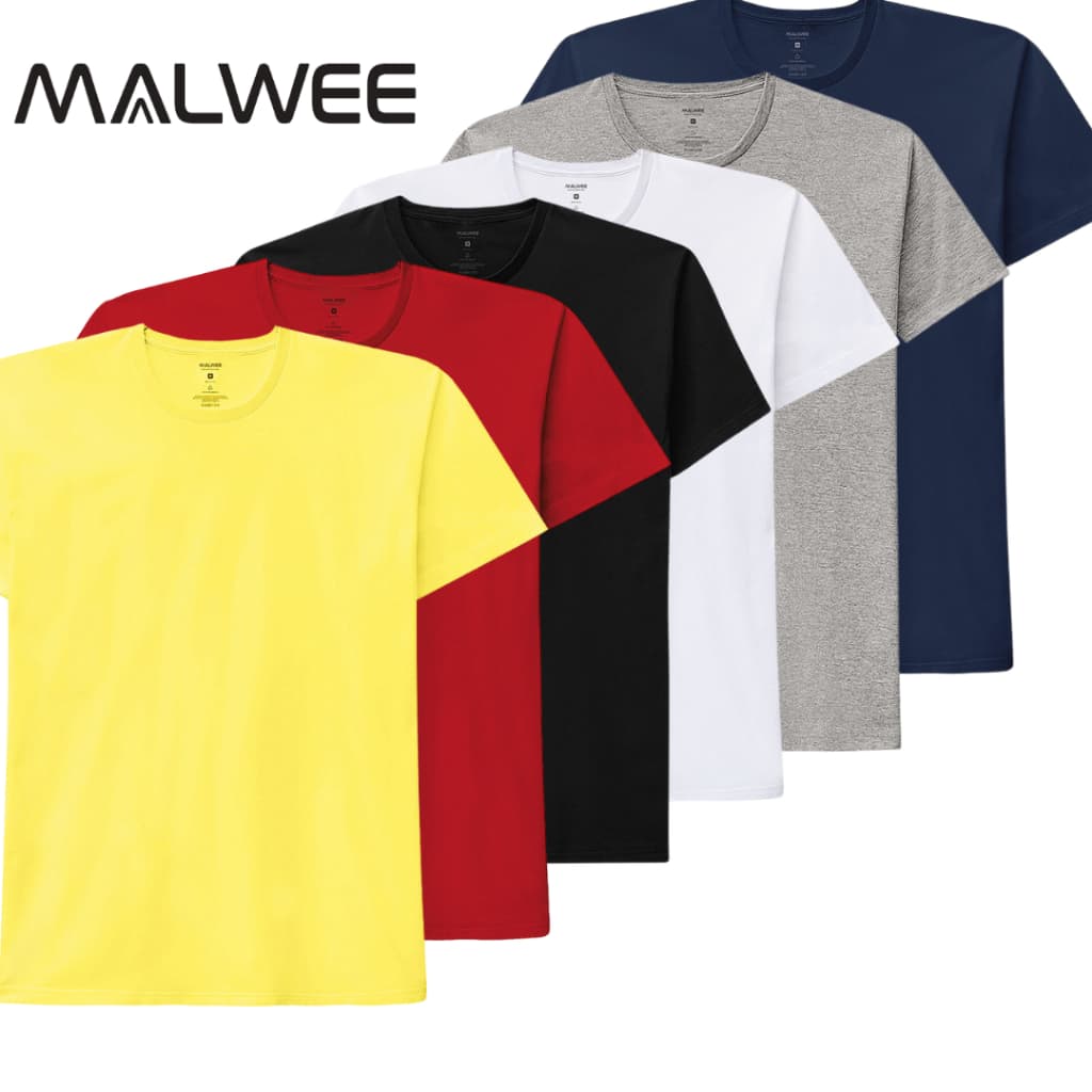 Kit 3 Camiseta Malwee Lisa Masculina 100% Algodão Premium Malwee  4423