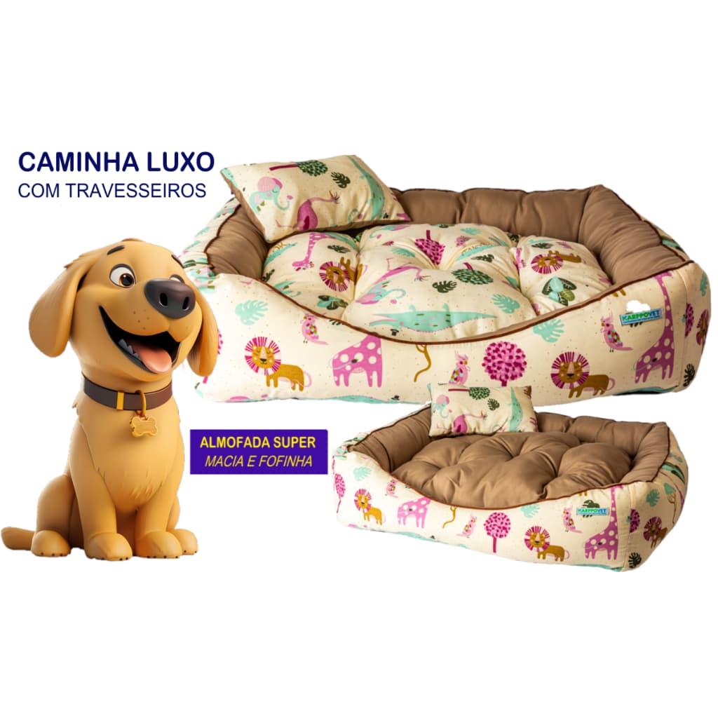 Cama para Cachorro ou Gato Caminha Pet Luxo Dupla Face com Almofada Karppovet