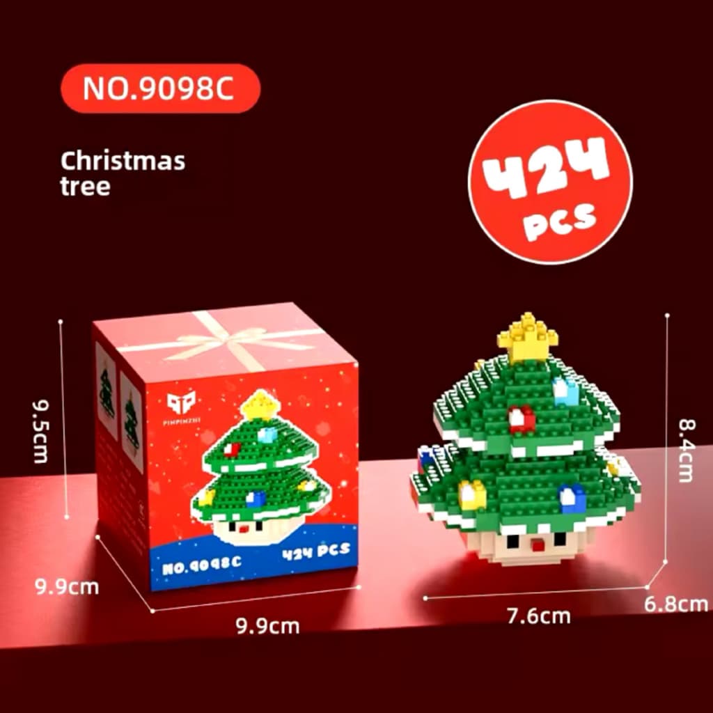 Bloco De Montar Natalino Para Enfeite De Arvore De Natal com 424 peças