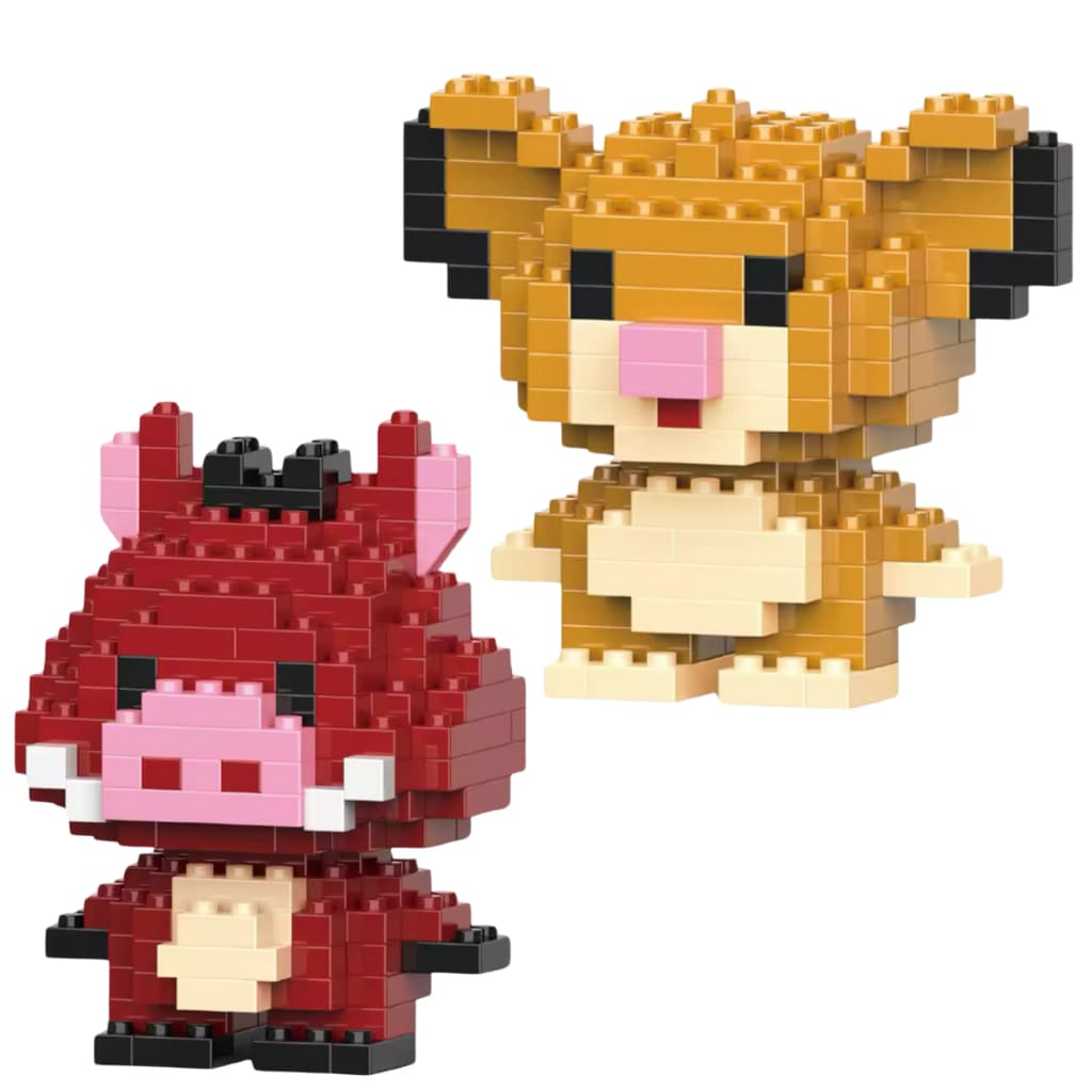 Kit Simba e Pumba do Rei Leão de bloco de montar com 294 peças