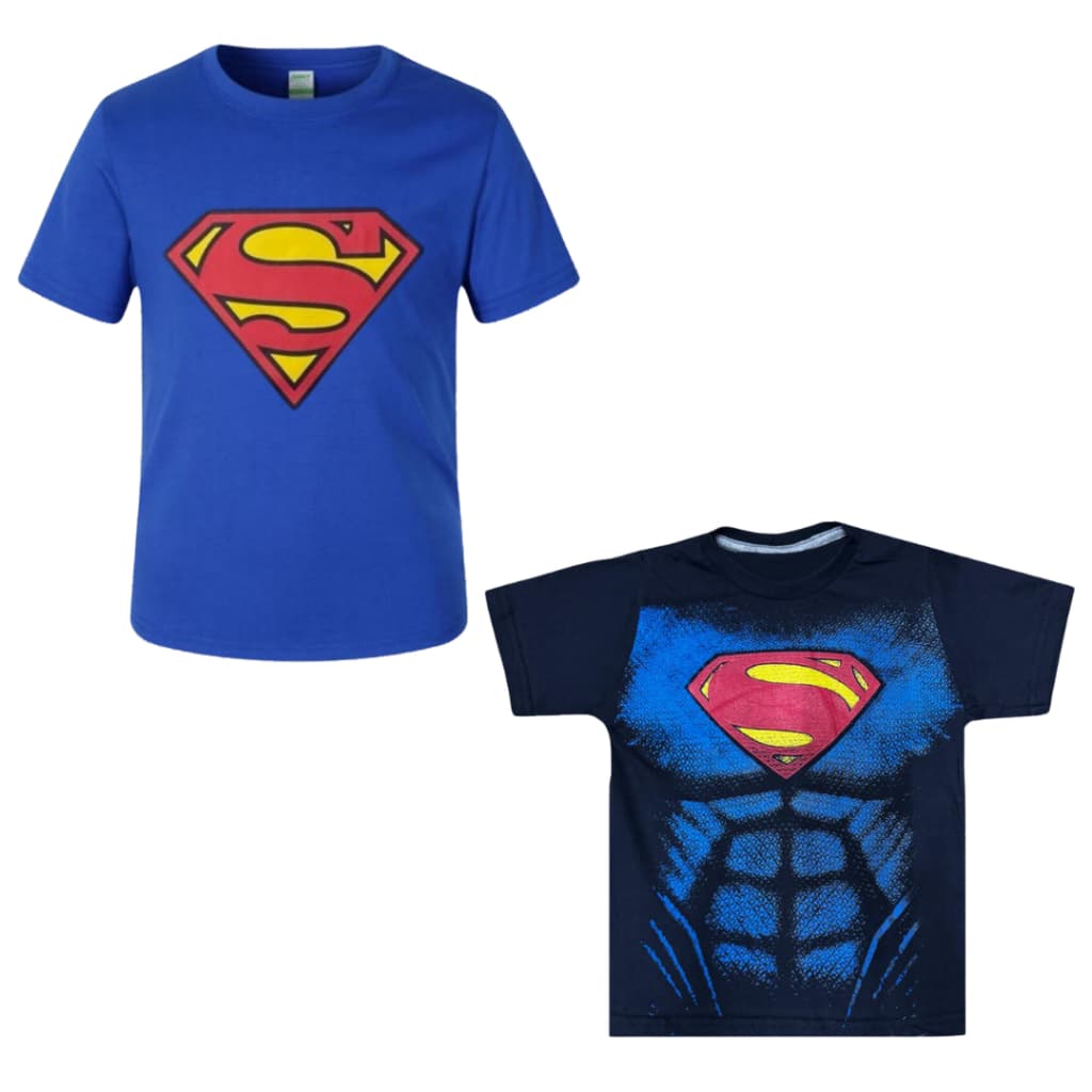 SUPER HOMEM - CAMISETA Fantasia Infantil Personagens Meninos Naruto Hulk Homem Aranha Marwel Thor