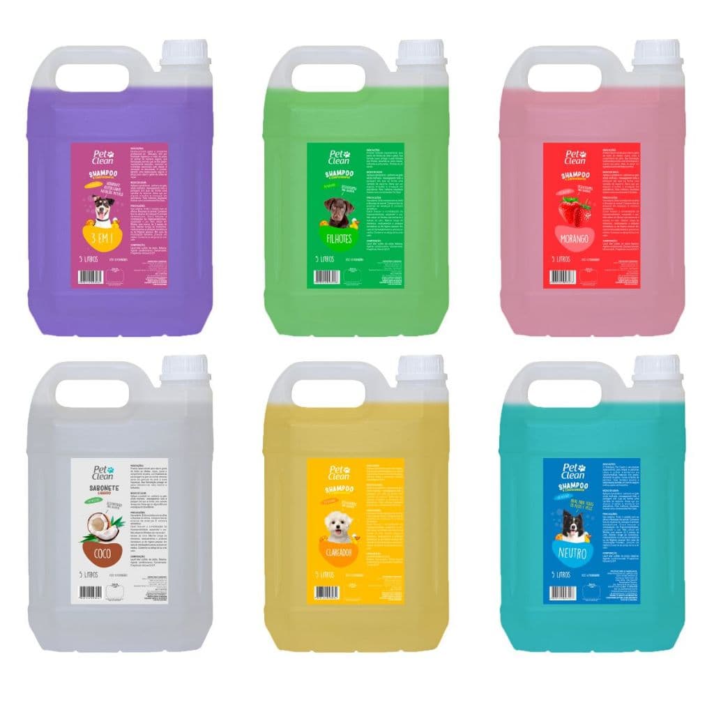 Shampoo Pet Clean Profissional Banho e Tosa 5L para Cães e Gatos