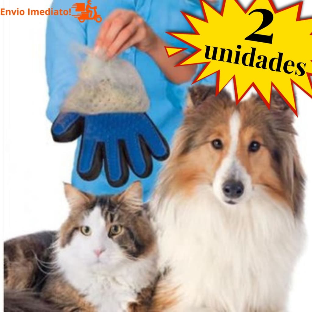 KIT 2 Luva Tira Pelos Pet Cães E Gatos Magnética