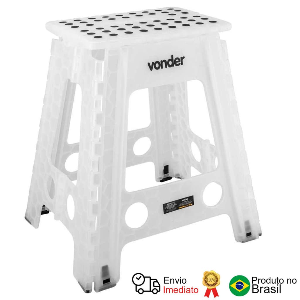 Banqueta Plástica Dobrável Transparente 450 Mm Vonder