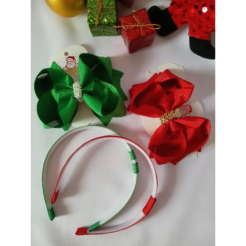 Laço infantil de Natal  vermelho