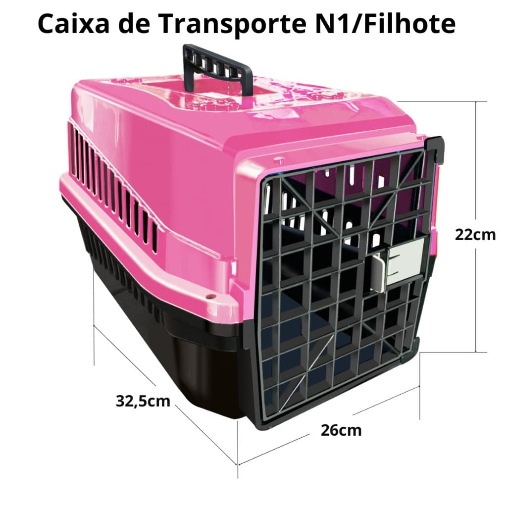 Caixa De Transporte Pra Cachorro E Gato Porte Pequeno N1 Original Mec Pet