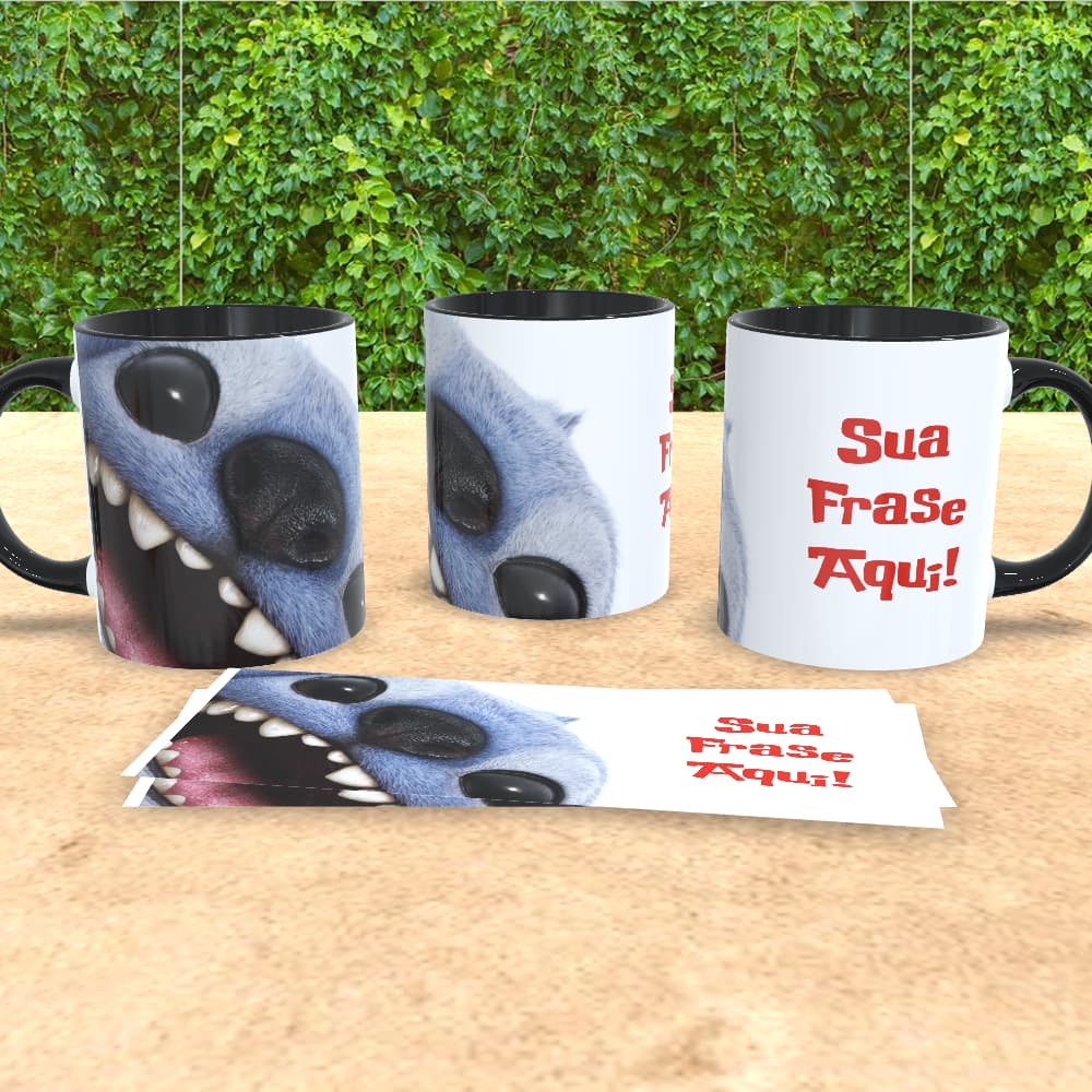 Caneca branca 325ml personalizada novo filme 2025 live action de lilo e & stitch
