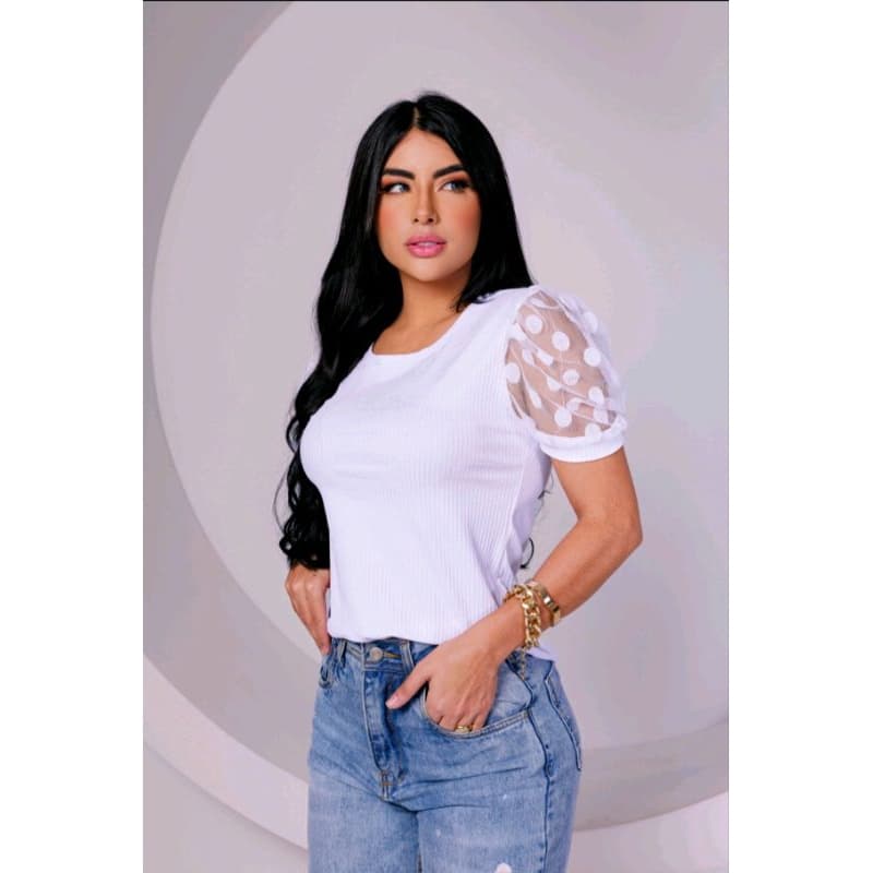 Promoção blusa tule com mangas transparente tedéncia moda feminina