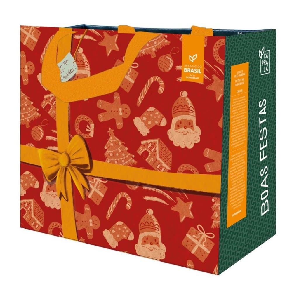 Sacola Retornável De Ráfia Ecobag GRANDE - Coleção NATAL