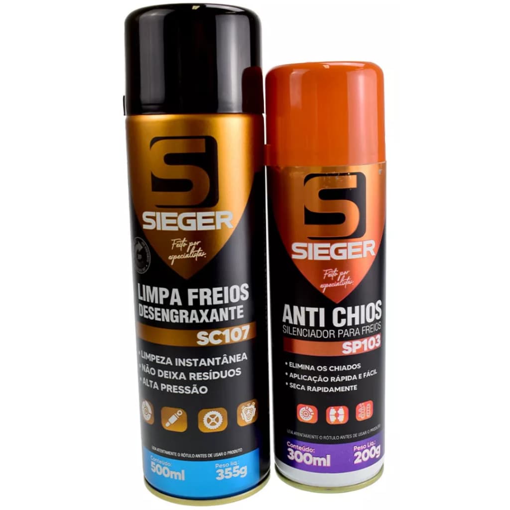 Kit Limpa Freio + Antichios Para Pastilhas E Discos De Freio